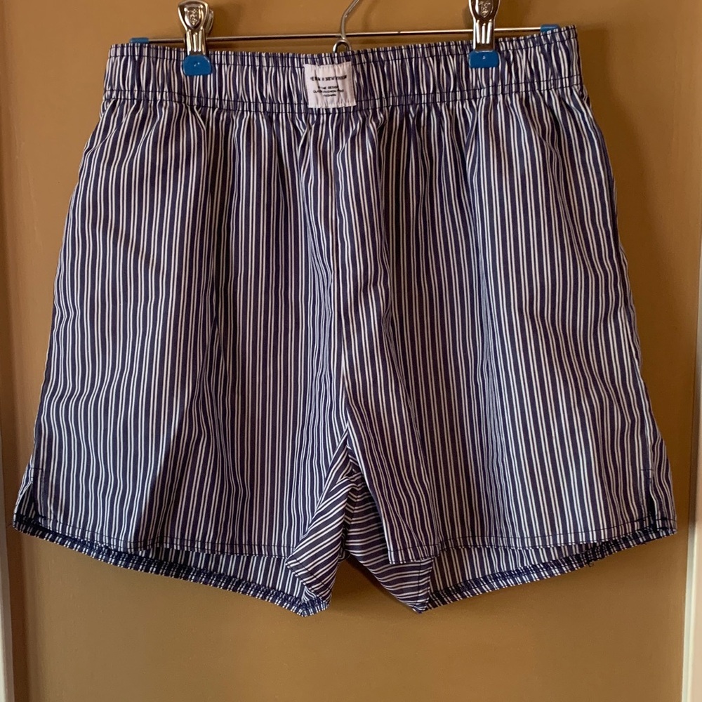 SHEIN Blue and White Striped Shorts